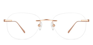 Rose Gold Round Rimless Unisex Eyeglasses by Lenskart-223181