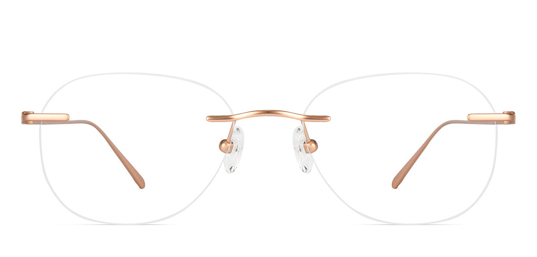 Rose Gold Round Rimless Unisex Eyeglasses by Lenskart-223181
