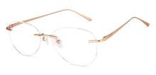 Load image into Gallery viewer, Rose Gold Round Rimless Unisex Eyeglasses by Lenskart-223181
