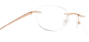 Rose Gold Round Rimless Unisex Eyeglasses by Lenskart-223181