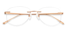 Load image into Gallery viewer, Rose Gold Round Rimless Unisex Eyeglasses by Lenskart-223181