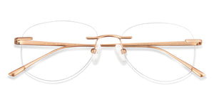 Rose Gold Round Rimless Unisex Eyeglasses by Lenskart-223181