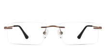 Load image into Gallery viewer, Gold Rectangle Rimless Unisex Eyeglasses by Lenskart-223184