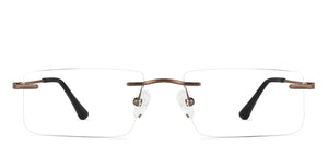 Gold Rectangle Rimless Unisex Eyeglasses by Lenskart-223184