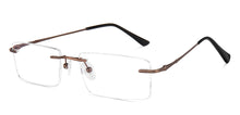 Load image into Gallery viewer, Gold Rectangle Rimless Unisex Eyeglasses by Lenskart-223184