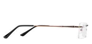 Gold Rectangle Rimless Unisex Eyeglasses by Lenskart-223184