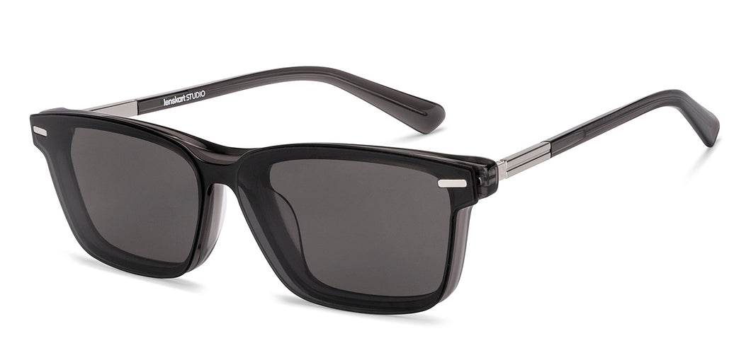 Gray Square Full Rim Unisex Eyeglasses by Lenskart-225818