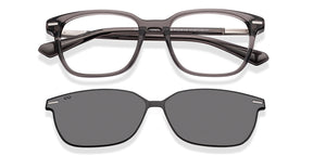 Gray Rectangle Full Rim Unisex Eyeglasses by Lenskart-225826