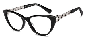Black Geometric Full Rim Women Eyeglasses by John Jacobs-229027