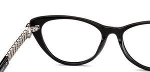 Black Geometric Full Rim Women Eyeglasses by John Jacobs-229027