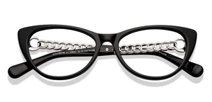 Black Geometric Full Rim Women Eyeglasses by John Jacobs-229027