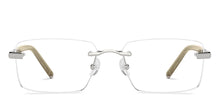 Load image into Gallery viewer, Silver Rectangle Rimless Men Eyeglasses by John Jacobs-229242