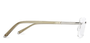 Silver Rectangle Rimless Men Eyeglasses by John Jacobs-229242