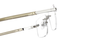 Silver Rectangle Rimless Men Eyeglasses by John Jacobs-229242