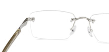 Load image into Gallery viewer, Silver Rectangle Rimless Men Eyeglasses by John Jacobs-229242