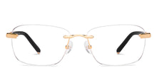 Load image into Gallery viewer, Gold Geometric Rimless Men Eyeglasses by John Jacobs-229243