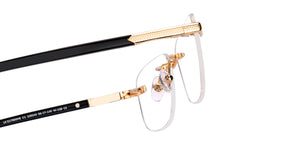 Gold Geometric Rimless Men Eyeglasses by John Jacobs-229243