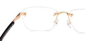 Gold Geometric Rimless Men Eyeglasses by John Jacobs-229243