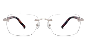 Silver Geometric Rimless Men Eyeglasses by John Jacobs-229244