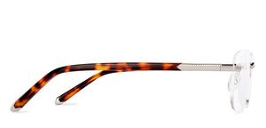 Silver Geometric Rimless Men Eyeglasses by John Jacobs-229244