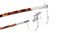 Silver Geometric Rimless Men Eyeglasses by John Jacobs-229244