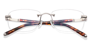 Silver Geometric Rimless Men Eyeglasses by John Jacobs-229244