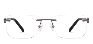 Gunmetal Square Rimless Men Eyeglasses by Lenskart-232212