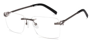 Gunmetal Square Rimless Men Eyeglasses by Lenskart-232212
