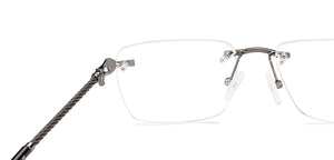 Gunmetal Square Rimless Men Eyeglasses by Lenskart-232212