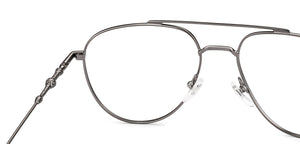 Gunmetal Aviator Full Rim Unisex Eyeglasses by Lenskart-232714