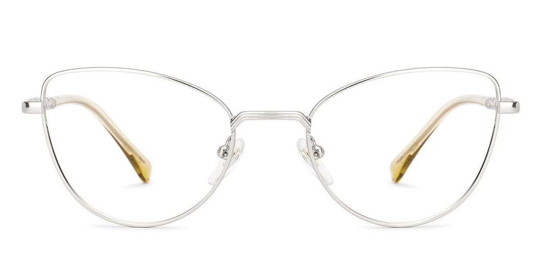 Silver Cat Eye Full Rim Women Eyeglasses by Lenskart-232716