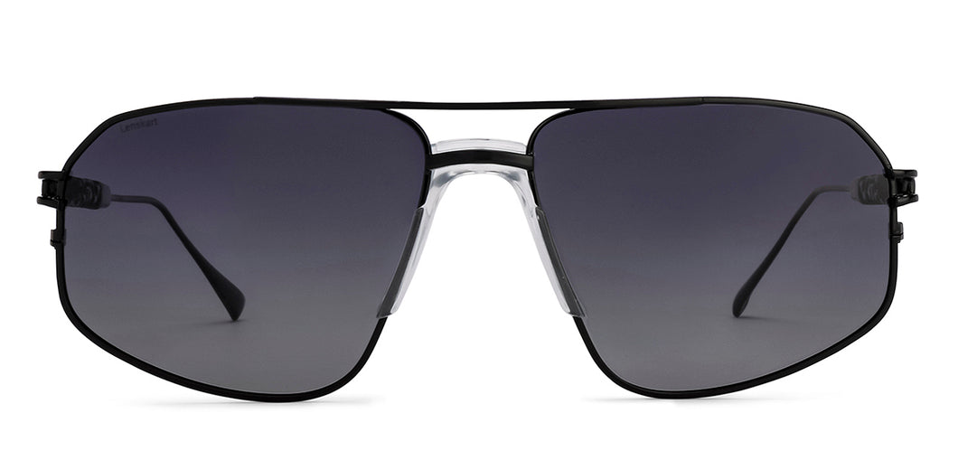 Black Aviator Full Rim Unisex Sunglasses by Lenskart-217412