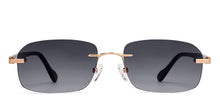 Load image into Gallery viewer, Gold Rectangle Rimless Unisex Sunglasses by Lenskart-217414