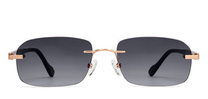Gold Rectangle Rimless Unisex Sunglasses by Lenskart-217414