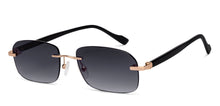 Load image into Gallery viewer, Gold Rectangle Rimless Unisex Sunglasses by Lenskart-217414