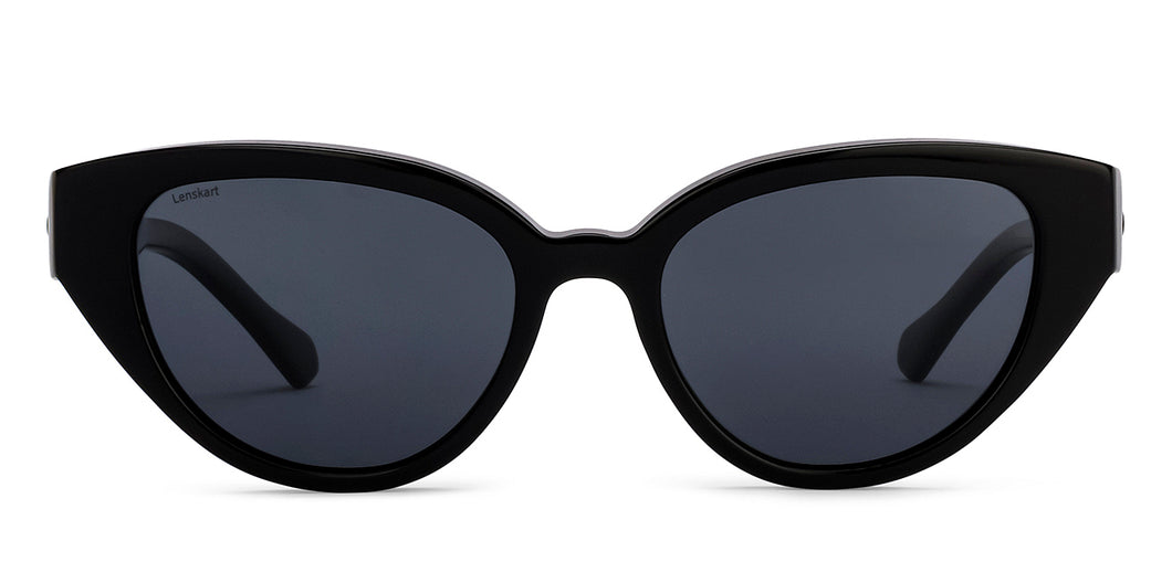 Black Cat Eye Full Rim Unisex Sunglasses by Lenskart-217417