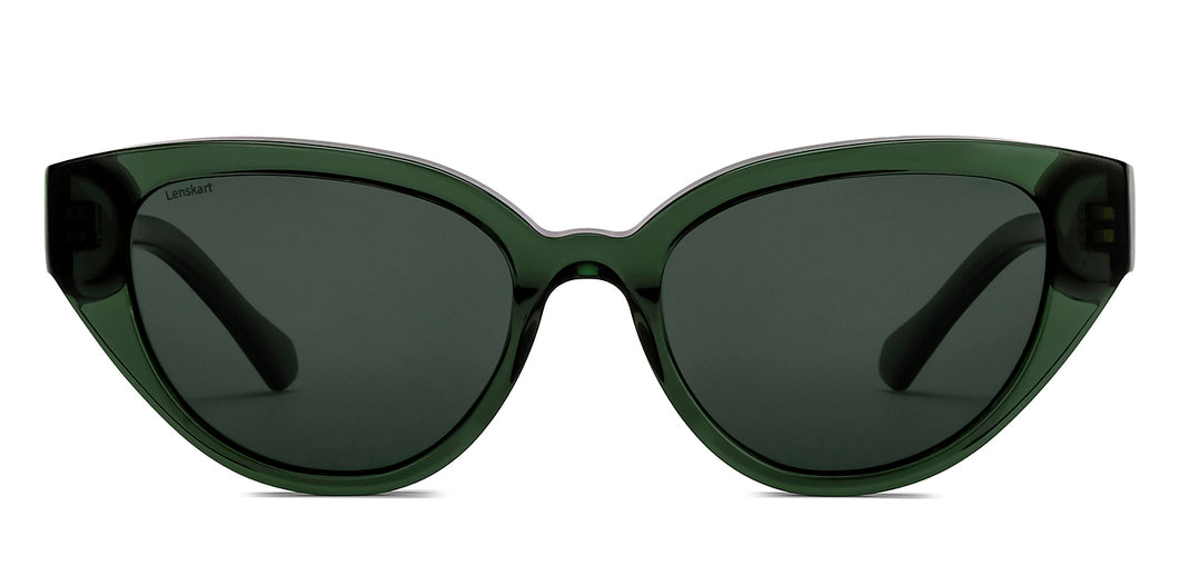 Green Cat Eye Full Rim Unisex Sunglasses by Lenskart-217418