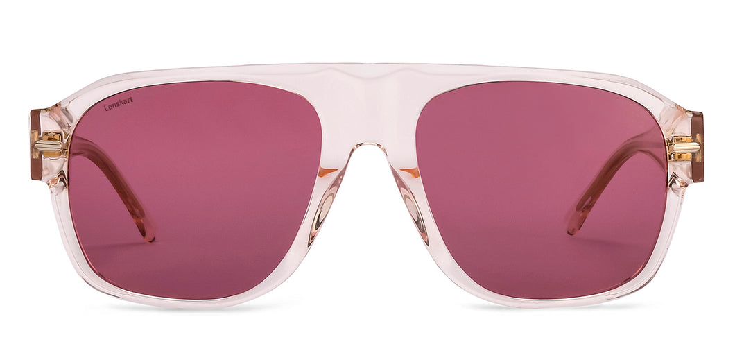 Pink Aviator Full Rim Unisex Sunglasses by Lenskart-217420