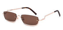 Load image into Gallery viewer, Gold Rectangle Half Rim Women Sunglasses by Lenskart-234437