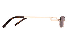Load image into Gallery viewer, Gold Rectangle Half Rim Women Sunglasses by Lenskart-234437