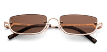Load image into Gallery viewer, Gold Rectangle Half Rim Women Sunglasses by Lenskart-234437