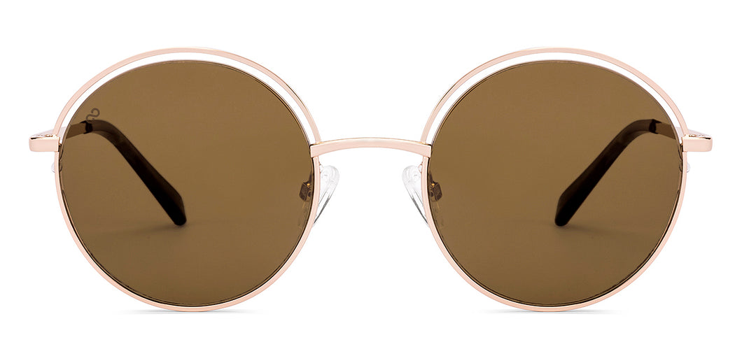 Rose Gold Round Full Rim Unisex Sunglasses by Lenskart-227012
