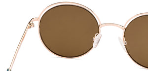 Rose Gold Round Full Rim Unisex Sunglasses by Lenskart-227012