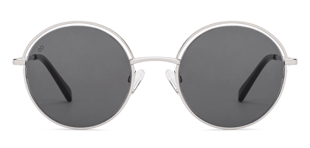 Silver Round Full Rim Unisex Sunglasses by Lenskart-227013