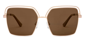 Gold Geometric Full Rim Women Sunglasses by Lenskart-227054