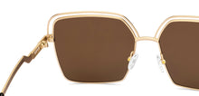 Load image into Gallery viewer, Gold Geometric Full Rim Women Sunglasses by Lenskart-227054