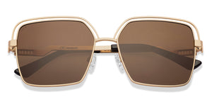 Gold Geometric Full Rim Women Sunglasses by Lenskart-227054