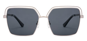 Silver Geometric Full Rim Women Sunglasses by Lenskart-227055