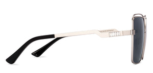 Silver Geometric Full Rim Women Sunglasses by Lenskart-227055