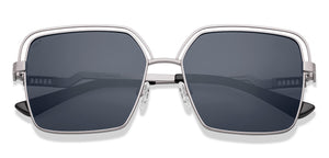 Silver Geometric Full Rim Women Sunglasses by Lenskart-227055